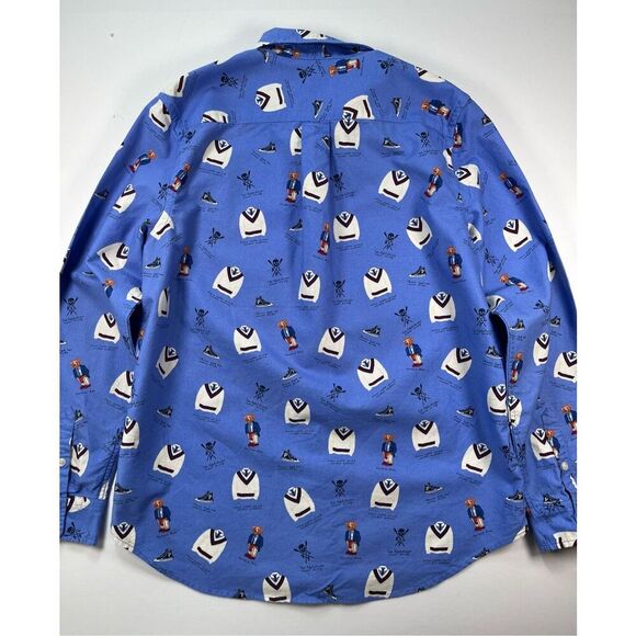 POLO Ralph Lauren Boys Size XL Oxford Button Down Harvard Bear Preppy Print EUC - Picture 12 of 13